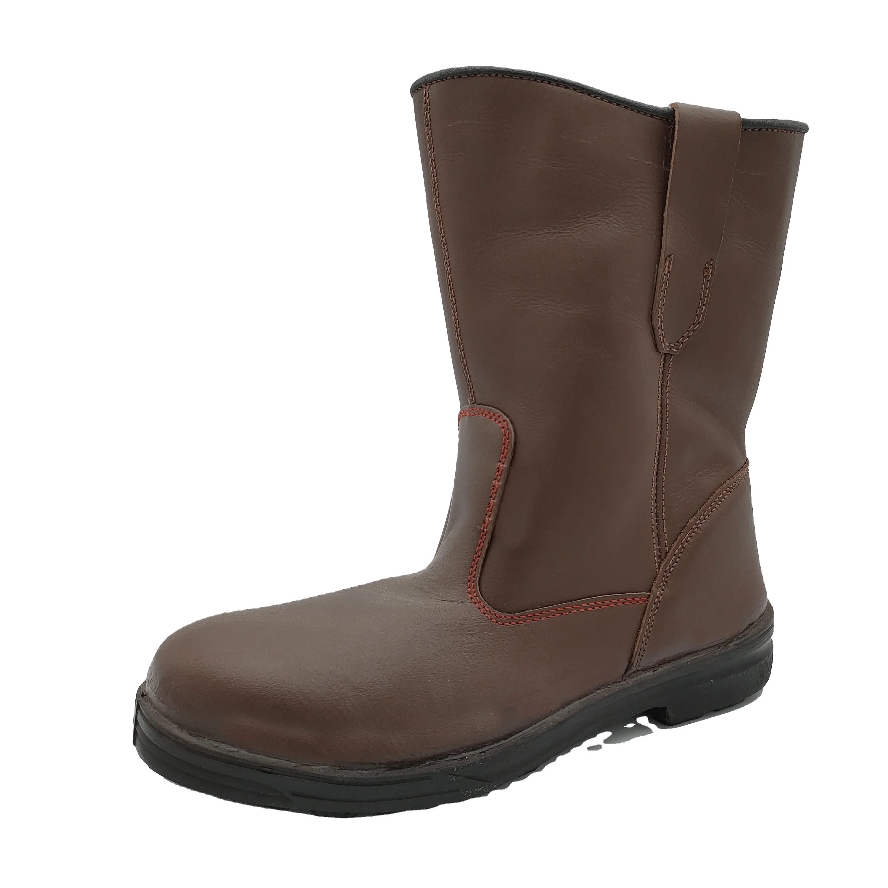 Work footwear smooth leather rubber rigger Oil working anti-impact safety boots