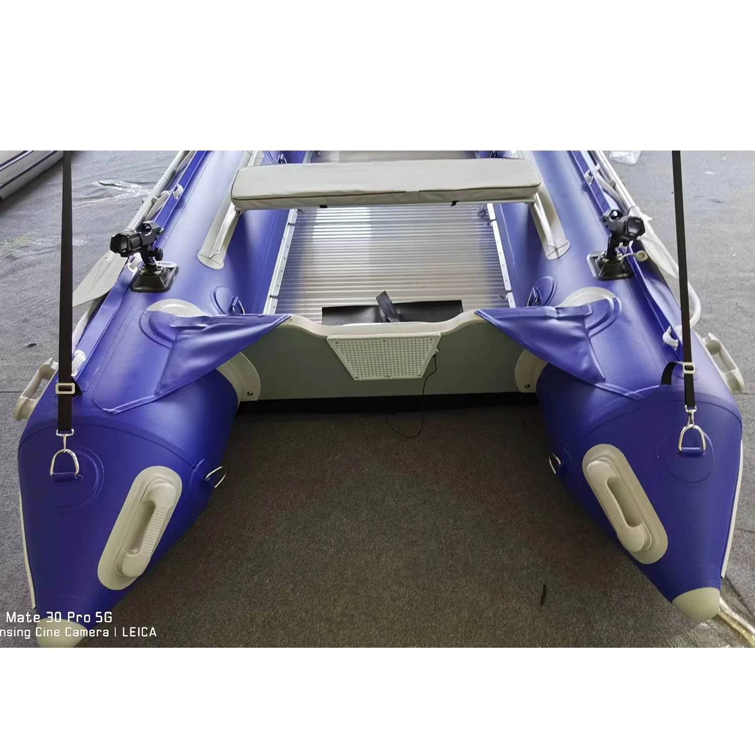 New Blue Heavy-duty Foldable 13.7 ft Inflatable Boats Fishing Raft Power Boat Zodiac Dinghy Tender Boat