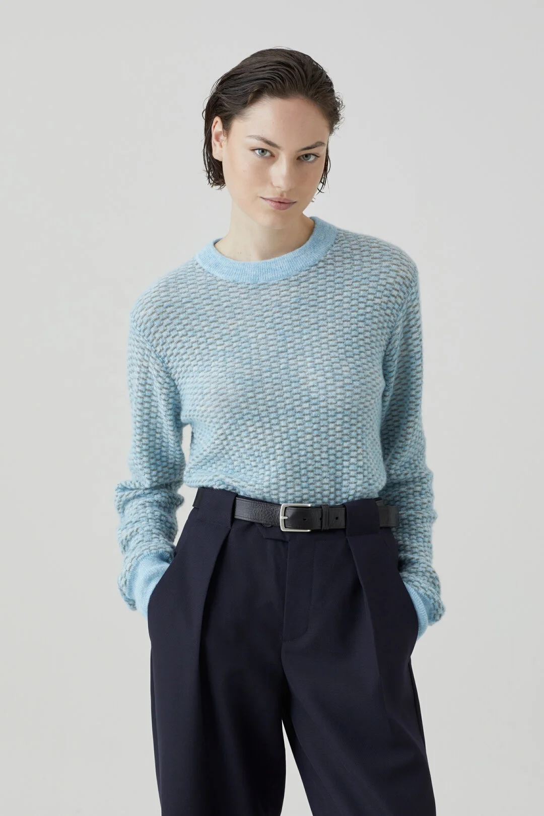 OEM and ODM Fashion Sweater Crew Neck Pullover Pure Cashmere Sweater Ladies Sweater Custom Knitted Jacquard Ladies Knitwear