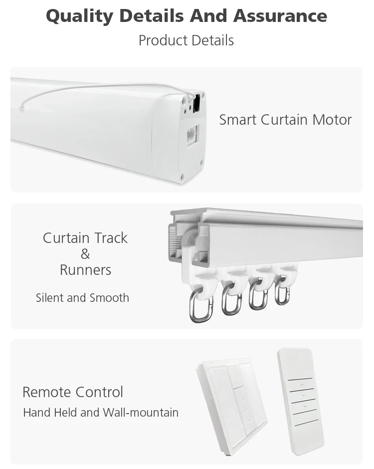Garden Heavy Duty Track Smart Home Curtain Good Quality  Premium Aluminum Alloy Silent Dooya Straight Track 2.0mm for Window