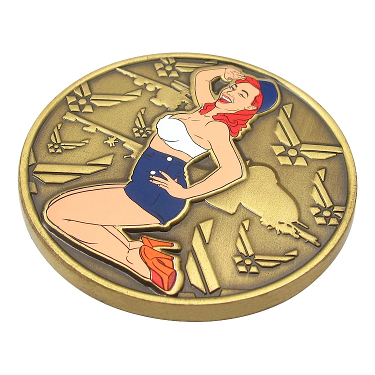 Enamel Exquisite Art Metal Crafts Manufacturer Souvenir Custom Golden Coin Custom-Made Souvenir Challenge Coin