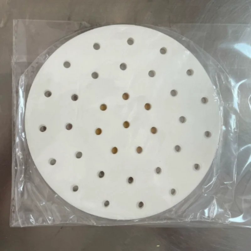 Disposable Air Fryer Paper Double-Sided Non-Stick Silicone Oil Steamer Paper with Holes Circular Steamer Plate Home Kitchen Use