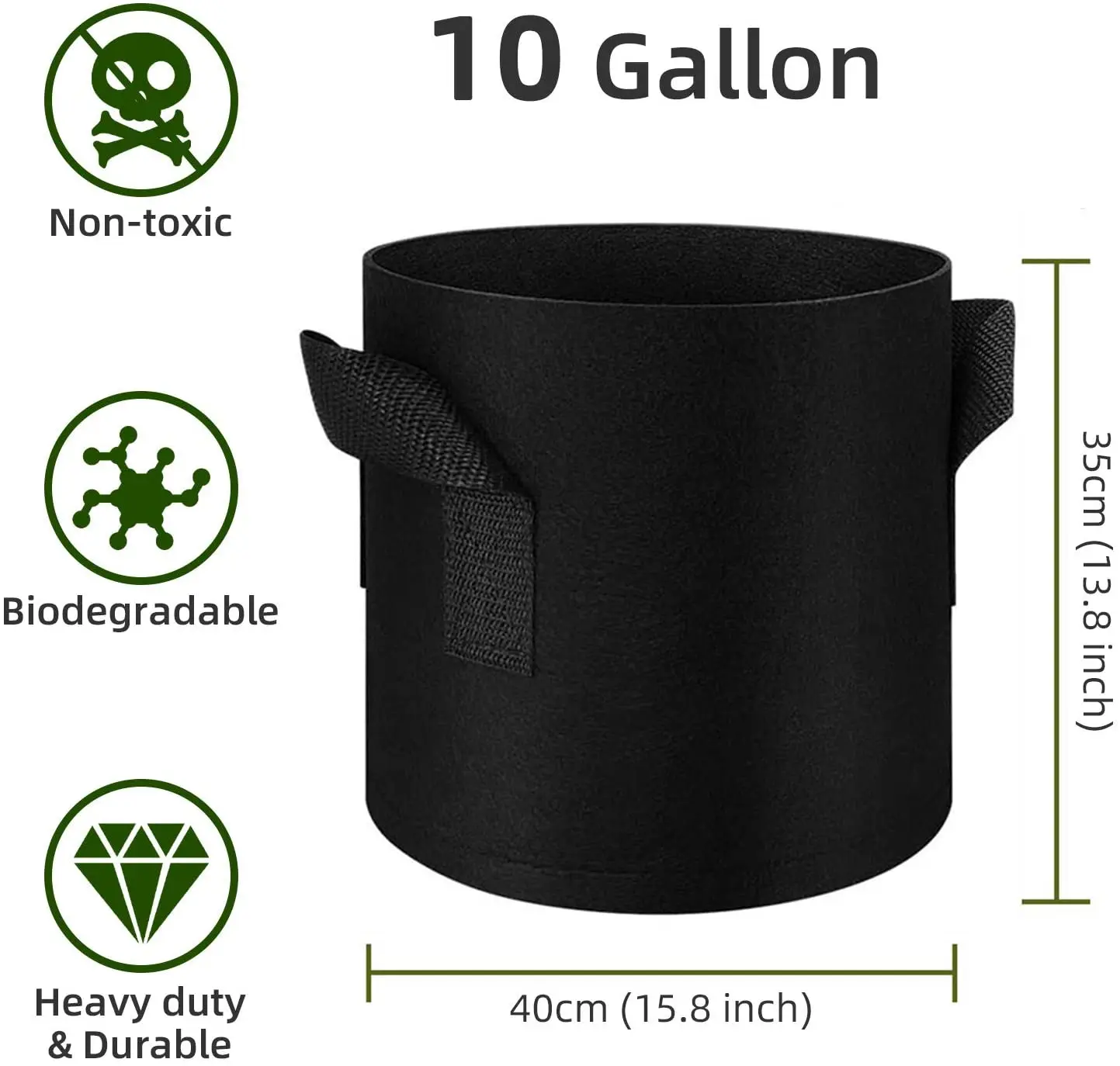 1/2/3/5/10/15 Gallon planter grow bag tree seeding pot fruit fabric plant pots Flower pot grow bags for planting vegetables