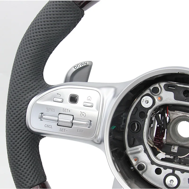 Peach wood black LED modified carbon fiber steering wheel for Mercedes Benz C GLC E S CLS AMG zc-809-t52-y