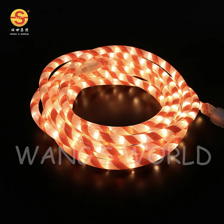 2024 new 20ft IP65 Waterproof Outdoor pathway decoration Christmas candy cane  rope lights