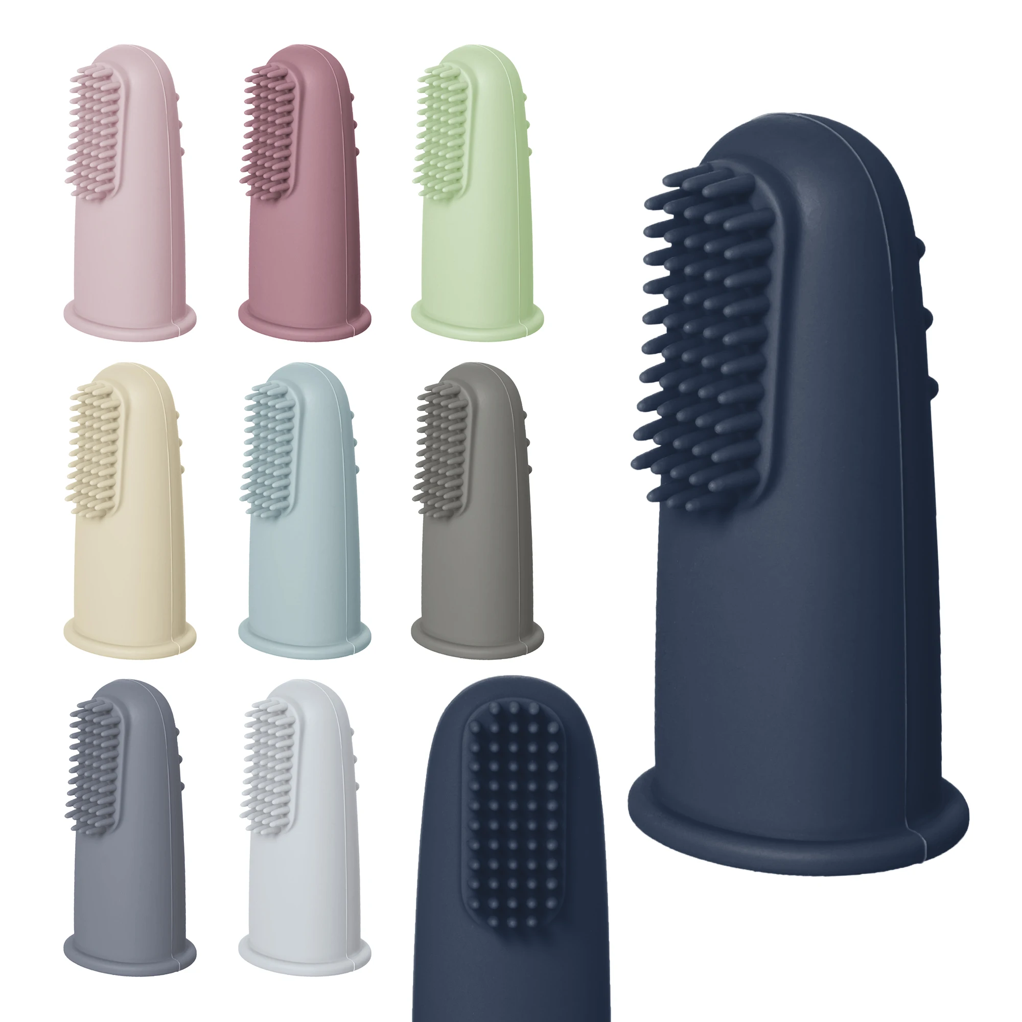 ODM Soft Silicon Children Oral Hygiene Teeth Clean Training Baby Silicone Finger Toothbrush For Adults