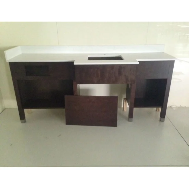 Popular RTA Modular Vanity Cabinets Espresso Stain Furniture Wood Vanity Cabinet Set