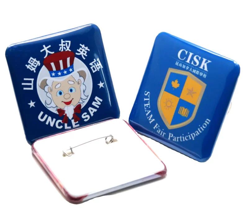 Wholesale Blanks 50mm Square Button Badge Pins Material Components