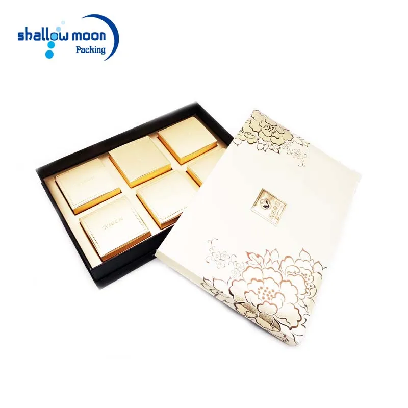 Custom Luxury 350g Gold Card Insert Moon Cake Mid-autumn Gift Box