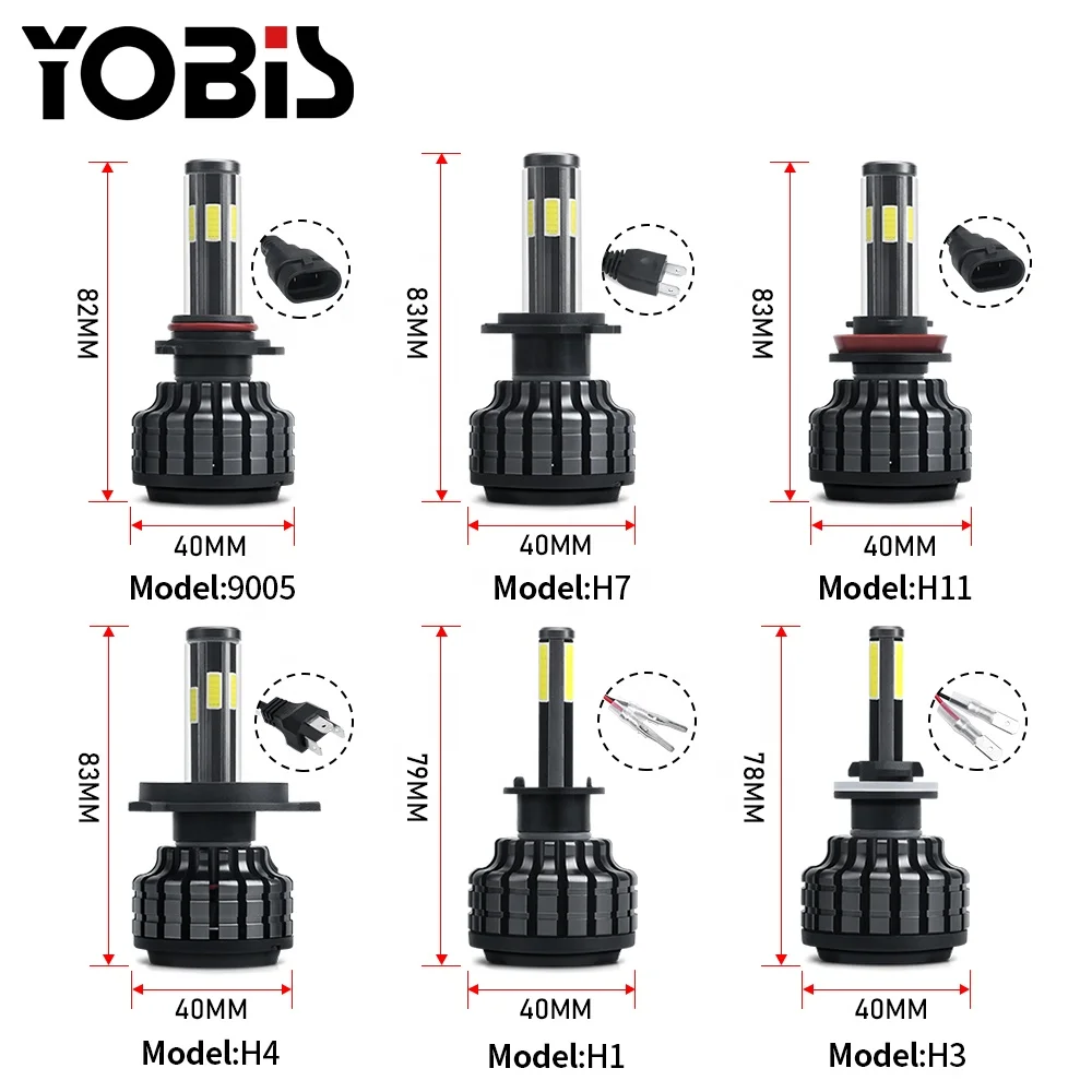  f6 f5 f3 f2 9005 9007 h4 h11 45w 55w lens csp crv auto car laser projector 4 sides led headlight bulb for