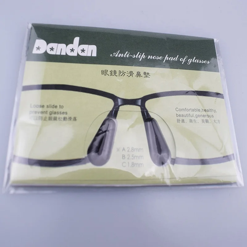 Anti slip waterdrop silicone glasses nose pad with Dandan paper card
