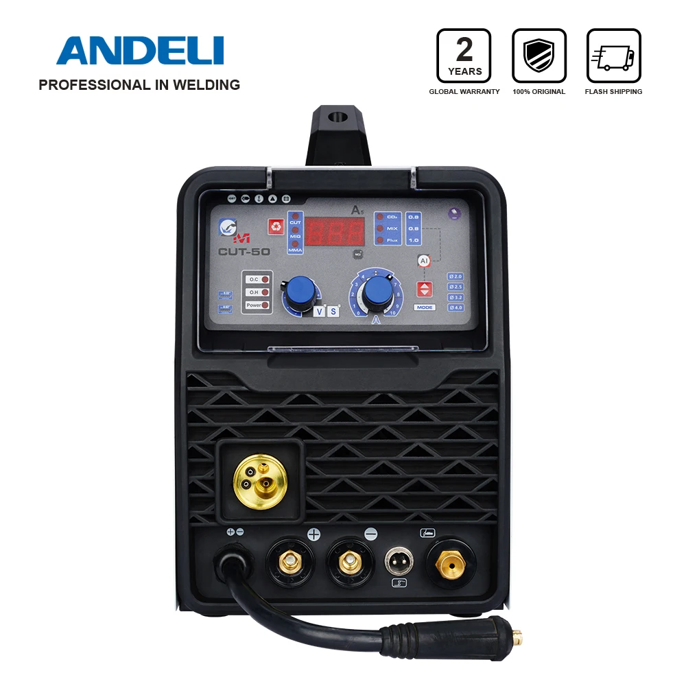 ANDELI M CUT-50 Multi-Function Welding Machine MIG CUT ARC MMA 3 in 1 Welder Semi-Automatic Mig/plasma cutting/stick cutter 220V