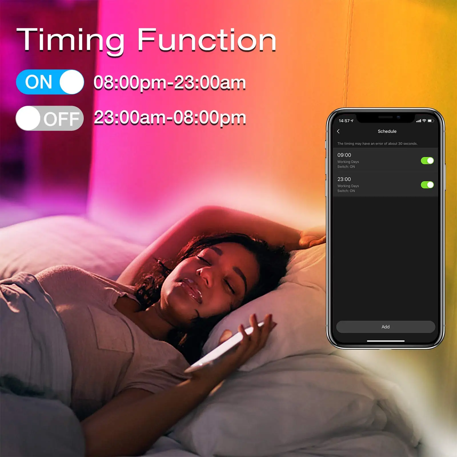 DC 12V 15m 50ft 5050 RGB Color Changing DIY Dimmable Holiday Motif Party Decoration Tuya WIFI APP Control Smart LED Strip Light