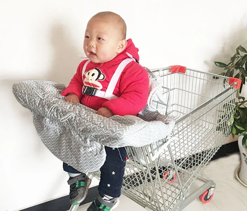 Baby and children supermarket shopping cart cover dining chair cushion protection safe travel portable kids trolley cover .