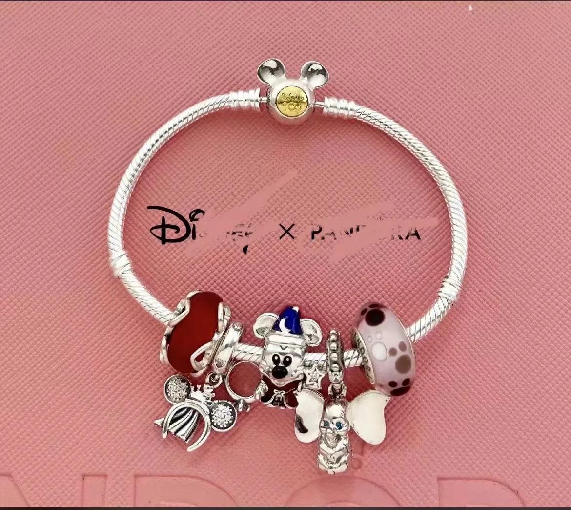 2024 New Thailand factory Original LOGO bracelet pando raes Charms Pendant Mickey snake pulsera Diy pando Bracelet