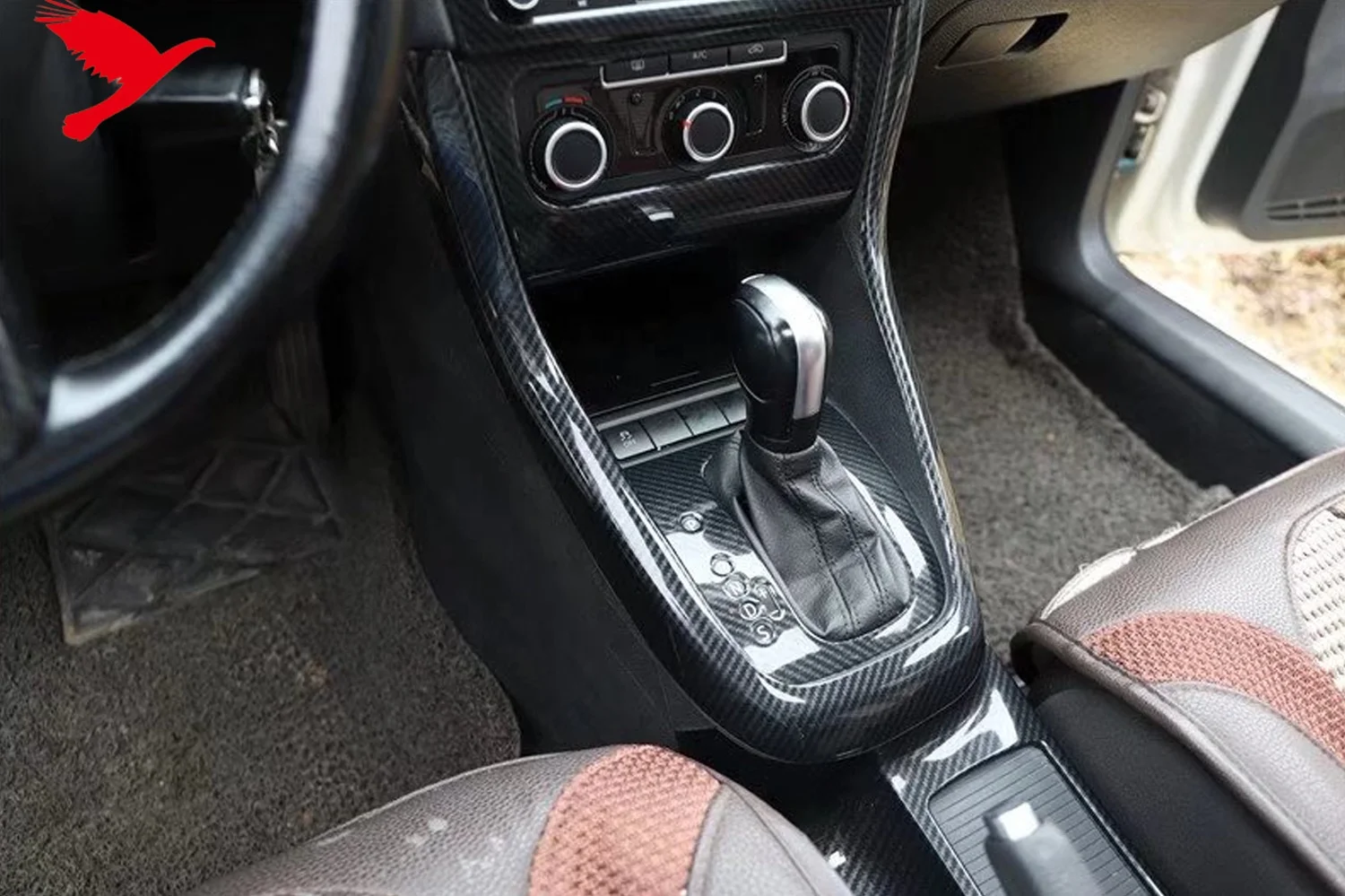Для VW Golf 6 MK6 2008-2012 автомобильные аксессуары интерьера консоли переключения передач рамка Крышка отделкой ABS углеродного волокна зерна 1 шт.