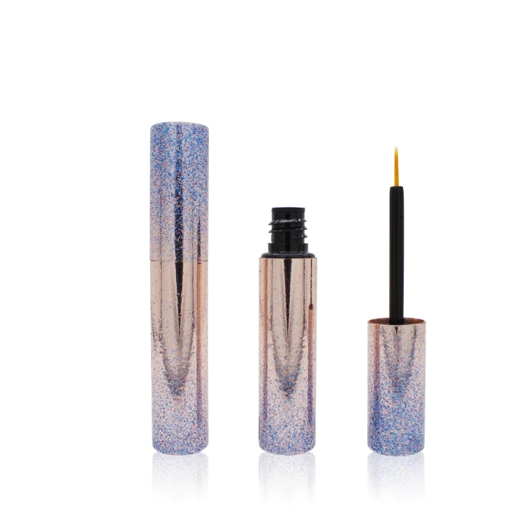2ml 3ml 5ml empty small size aluminum purple glitter eyelash and eyebrow lengthening tubes,eyelash serum bottles with applicator
