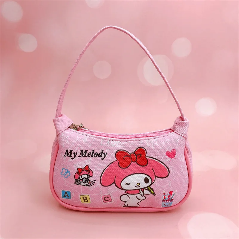 New Arrival Cartoon PU Leather Kuromi Anime Tote Bags Cute Waterproof Sanrioed Hello Kt Cat Anime Kids Girls Coin Purse Handbags