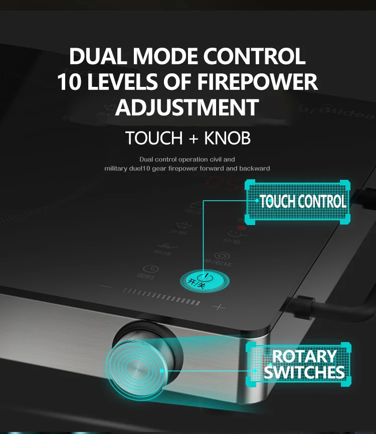 Manufacturing Customized 2200W House Hold Multifunctional Adjustable Infrared Cooker with Knob