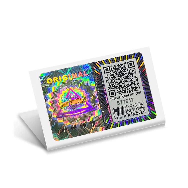 Голографические Наклейки голографическая этикетка Радужный штрих-код QR-код серийный номер антифальшивая клейкая наклейка