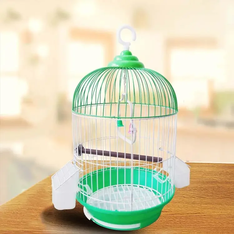 Zunhua Meihua China Wholesale Red Small Wire Bird Cage, Bird Home for Parakeets, Finches and Canaries With Feeder