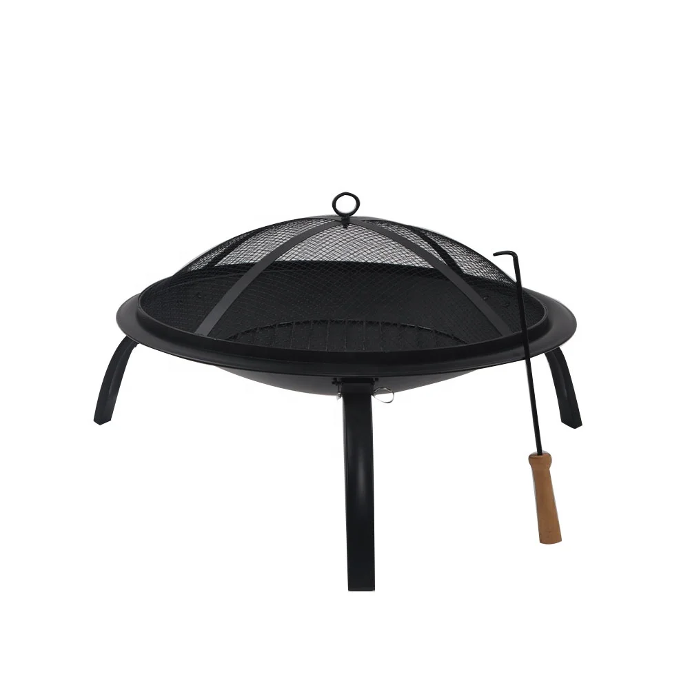 SEJR 20 Inch Black Steel Foldable Wood Burning Fire Pit Bowl Stove Outdoor Campfire Patio Heater