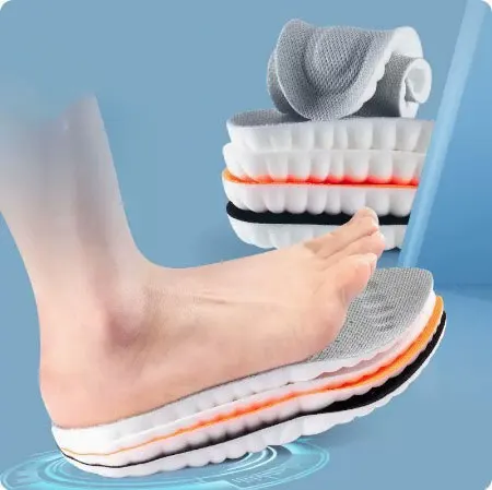 Wholesale Latex Shoe Insoles Arch Support Shock Absorbing Breathable Insoles for Sports