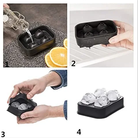 4 Cavity extra large 3d skull ice cube mold silicone ice mold