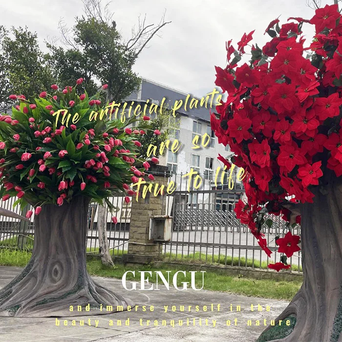 Waterproof Artificial Flower Tree Realistic Tree For Park