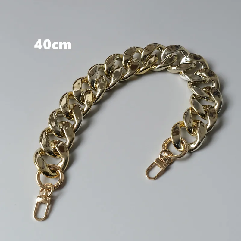 Trendy Custom Luxury Lightweight Chunky Large Metal Golden Color Bag Parts Chains Purse Handle Shoulder Strap Replacement