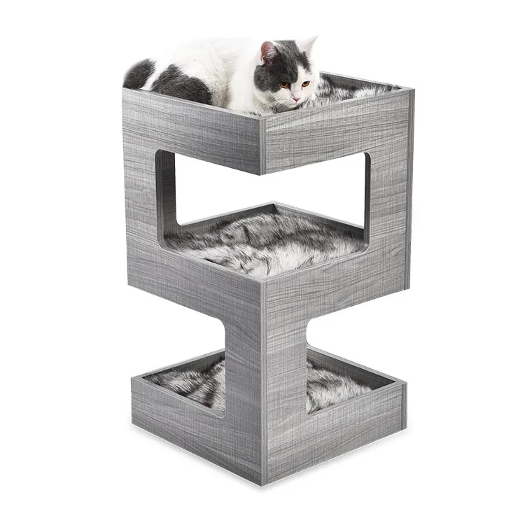 Cando Spacious Perch Cat Furniture Design Large Cat Tree Wooden Luxury Manufacturer Solid Leisure Pet Toys Sustainable Cat Wood