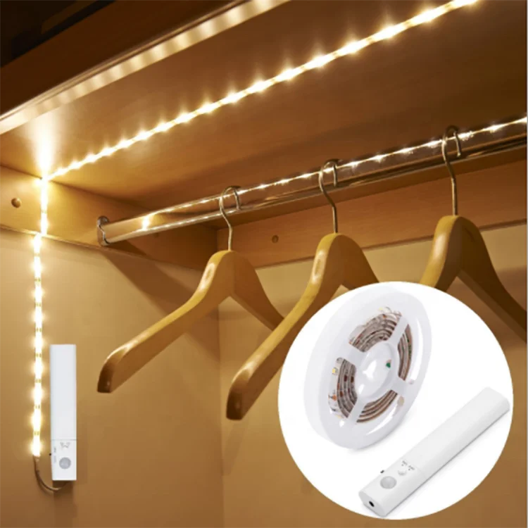custom usb 3v 5v 3528 2835 aa a battery powered pir motion sensor flexible led strip