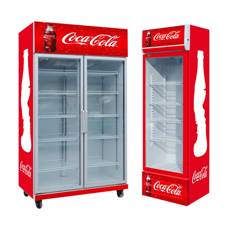Commercial glass vitrine beverage showcase refrigerator