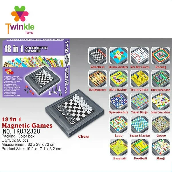 18 in 1 plastic magnetic chess game