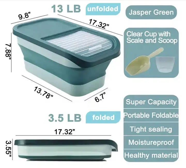 Hot Sale Dog Food Storage Container Folding Pet Food Container with Lids Airtight Cat Food Containers