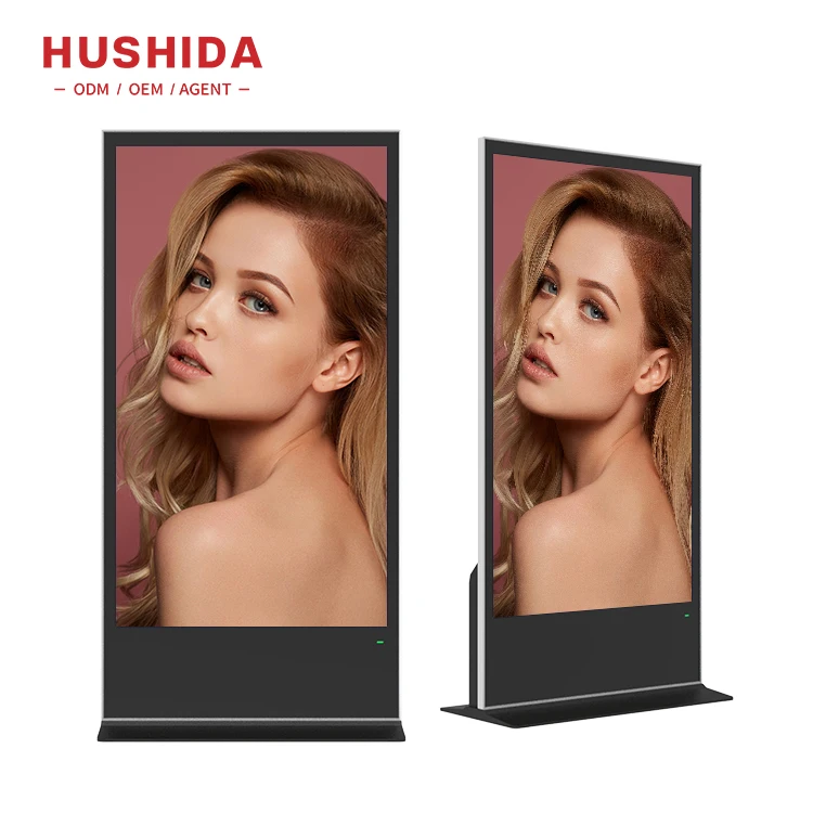55 65 75 85 Inch Wholesale Advertising Equipment Screen  Indoor Floor Standing Bus Advertising Display Osk