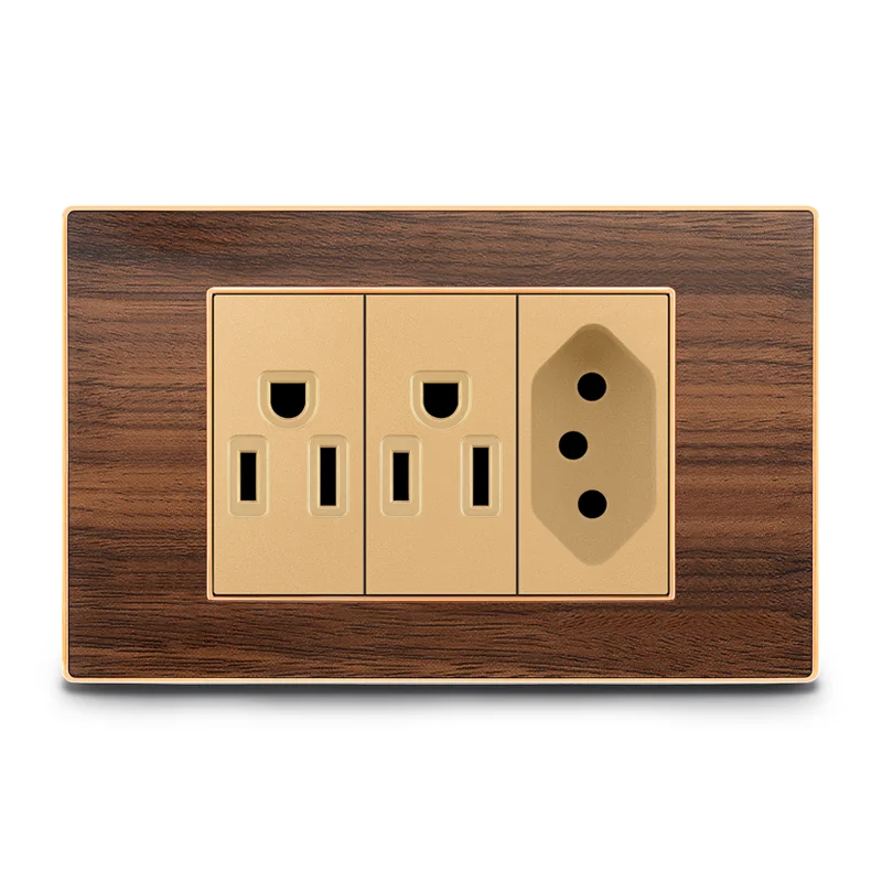 Hot Selling Home/Hotel/Business Maximum Current 13-16a 2 American Standard Socket+Brazil Socket