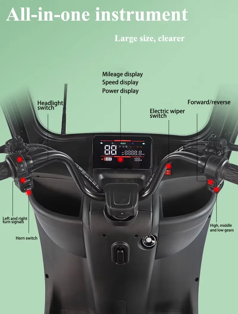 Popular Electric Tricycle Adult Passenger Electric Rickshaw Household Electric Tuk Tuk Car