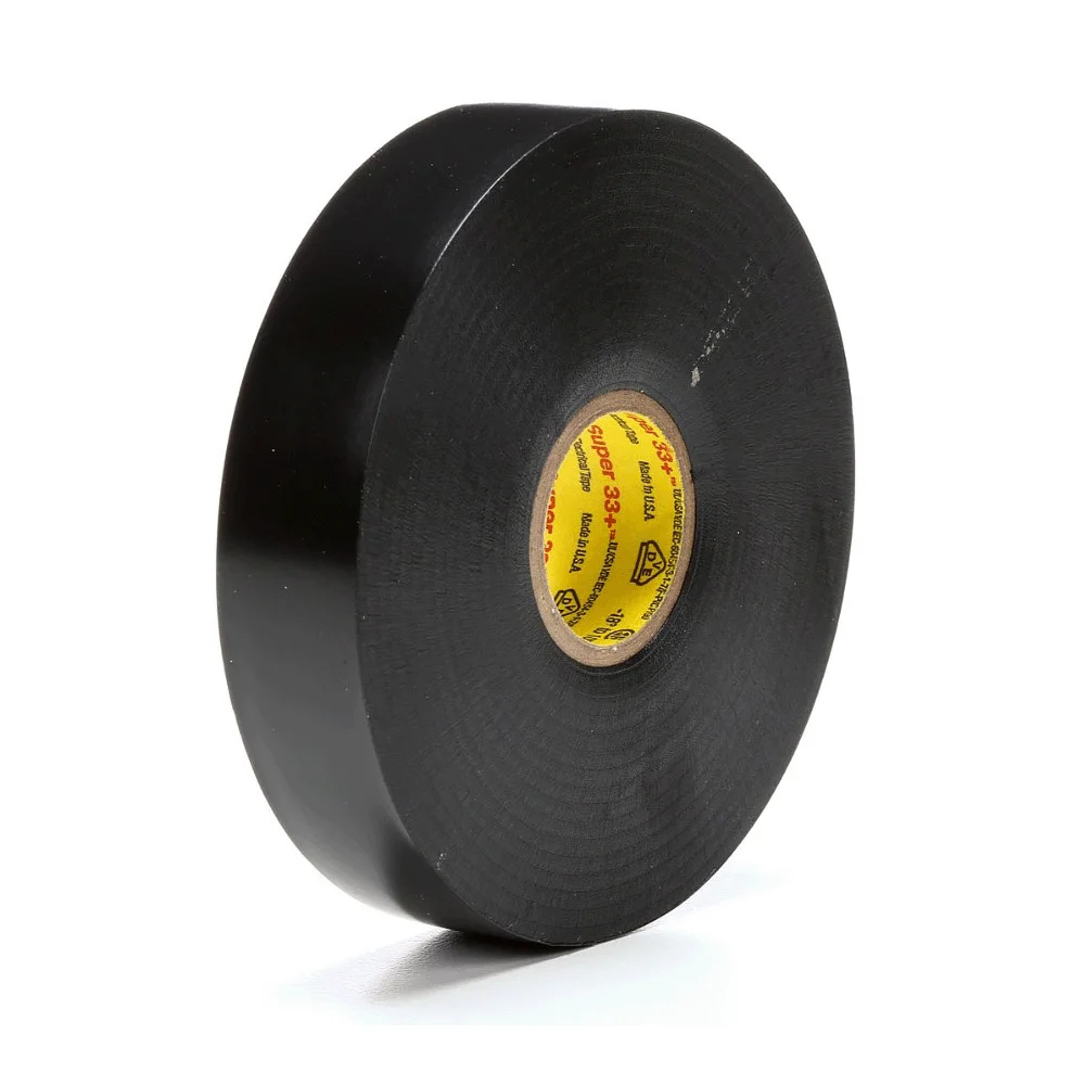 Vinyl Electrical Tape 3M Super 33+ Flame Retardant Professional Grade PVC Rubber Insulation 33 Black #33 for Wires