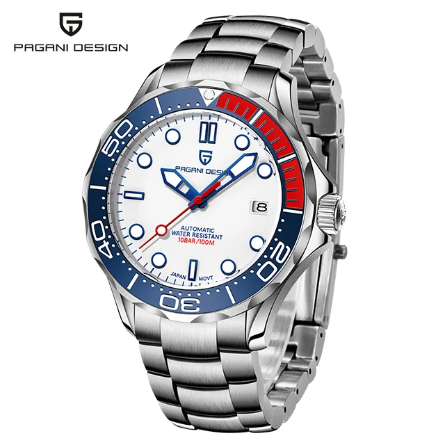 Pagani Design 1667 Automatic Mechanical Watches New Fashion Stainless Steel Band Male Clock Luxury Water Resist Montre Homme