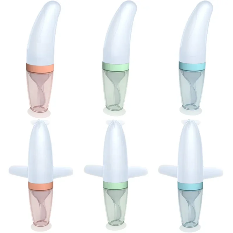 New Arrival Biberons Portable Wholesale Biberones Bebe Silicone Baby Feeder Spoon Feeding Bottle