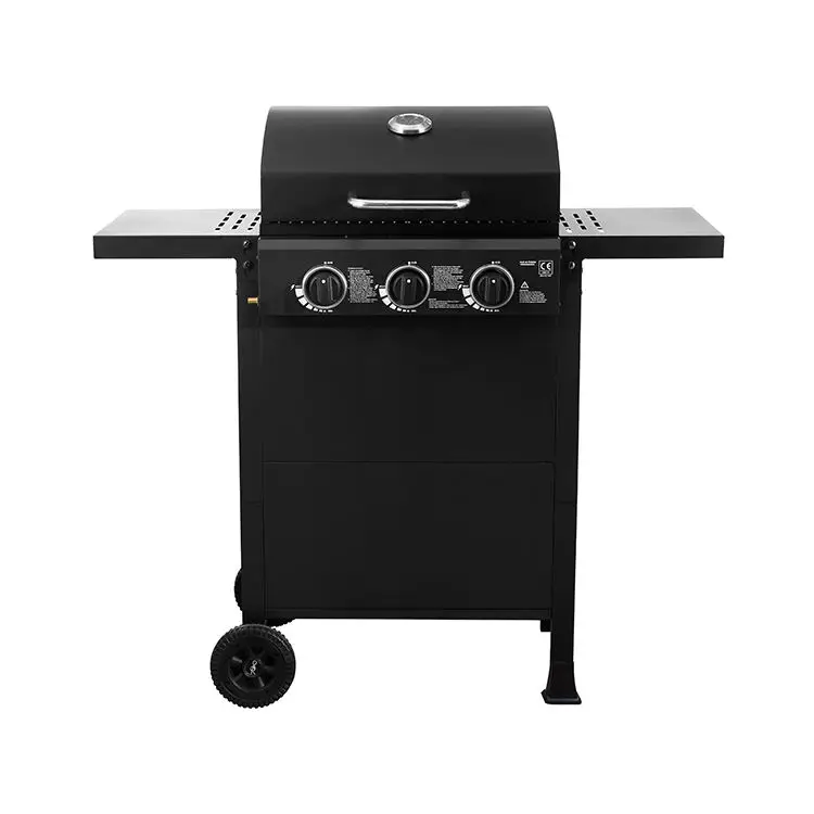 Outdoor Kitchen Trolley Moveable  Barbecue 3 Burner Natural Gas Bbq Grill with Cover
