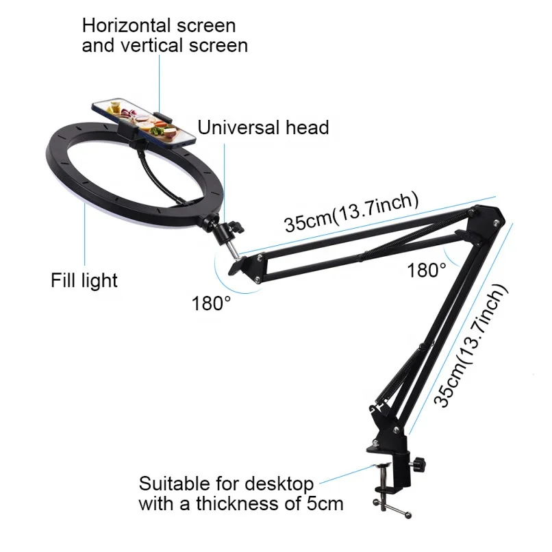 Takenoken Photographic Equipment Vlogging Accessories Heavy Duty Suspension Scissor Holder Bracket Microphone Boom Arm Stand