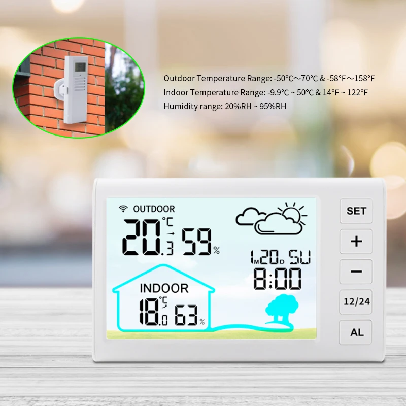 Thermometer And Hygrometer Indoor Digital Mini Lcd Wall Wireless Multifunctional Mimi Clock With Humidity Weather Station