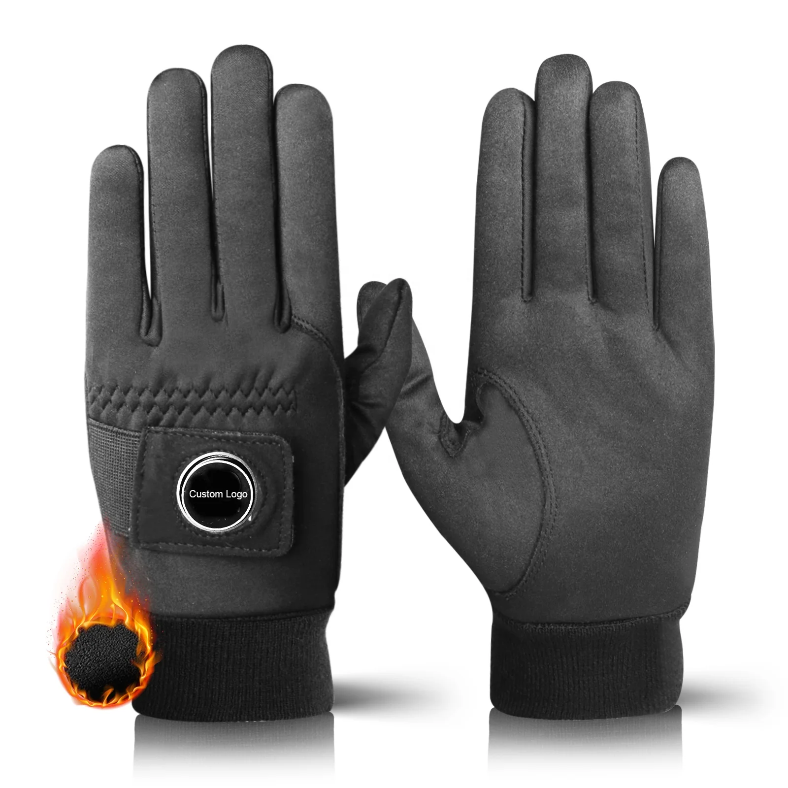 Hot Sales Custom Golf Gloves Winter Windproof with Ball Marker and Rubber logo for Factory Prices