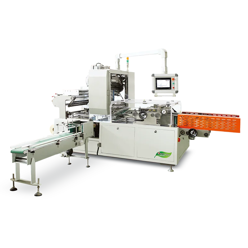 New design three-dimensional soft drawn tissue packing automatic film wrapping machine with great price