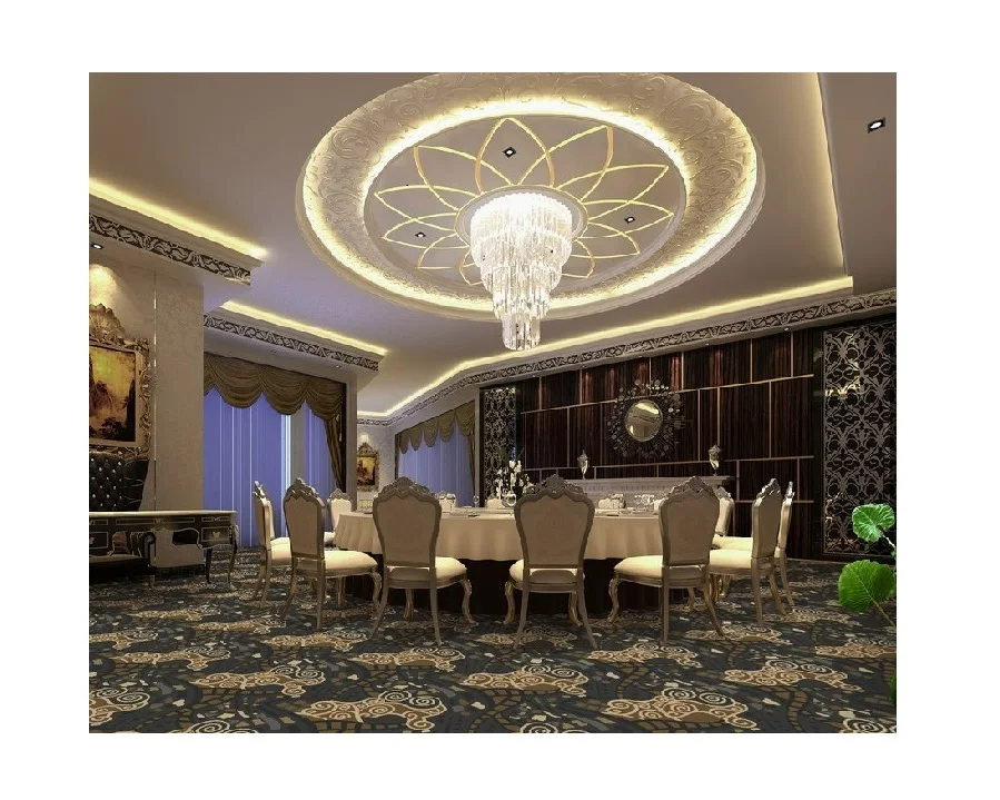 Edge Nylon Printed Purple Wall to Wall Floor Covering Big Round Red Carpet for Hotel Professional Quality Luxury Living Room