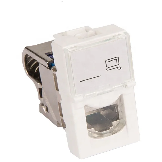 Single Port  Network Faceplate  Tool Free Shielded  CAT6  Modular Jack for Legrand Type  RJ45 Face Plate
