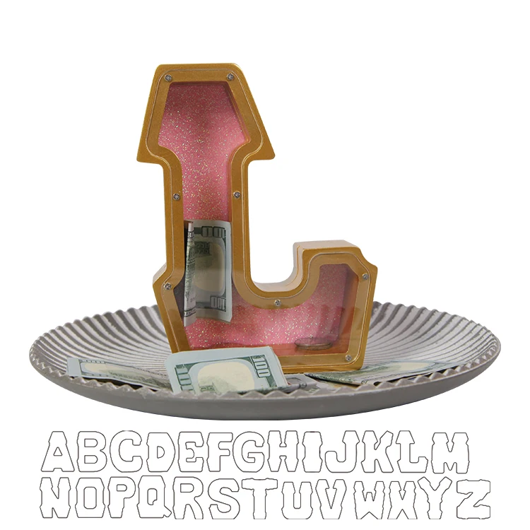 Personalized A-Z wooden letter piggy bank holz spardose alphabet for Adults children Christmas Birthday Gift Home DIY Decoration