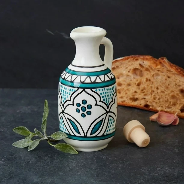 ceramic olive oil dispenser bottles cork lid wholesale unique stoneware oil container jar kitchen jar